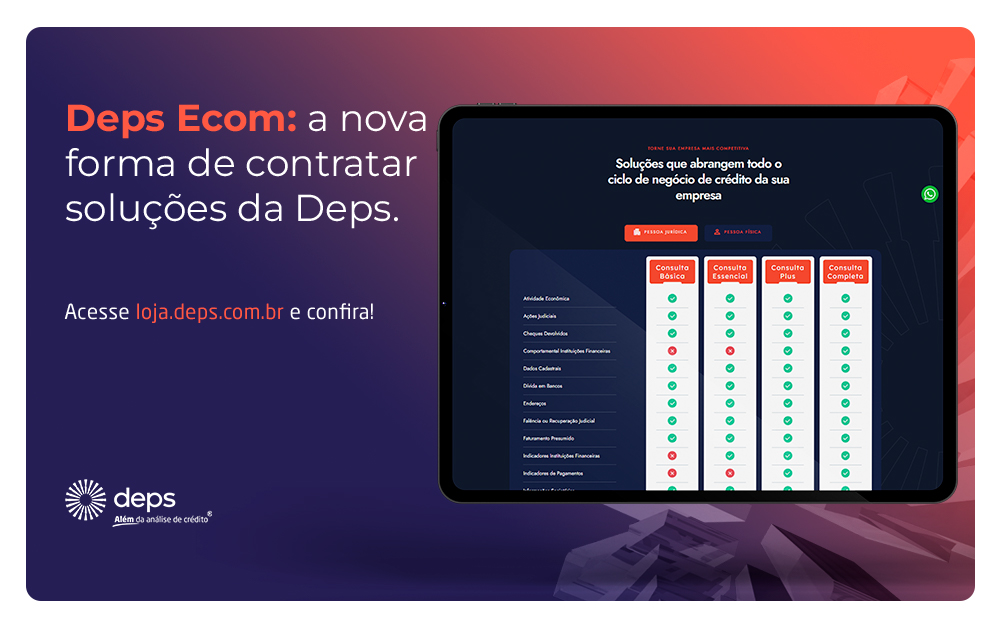 Imagem do layout do Deps Ecom, a loja com todas as soluções da Deps.